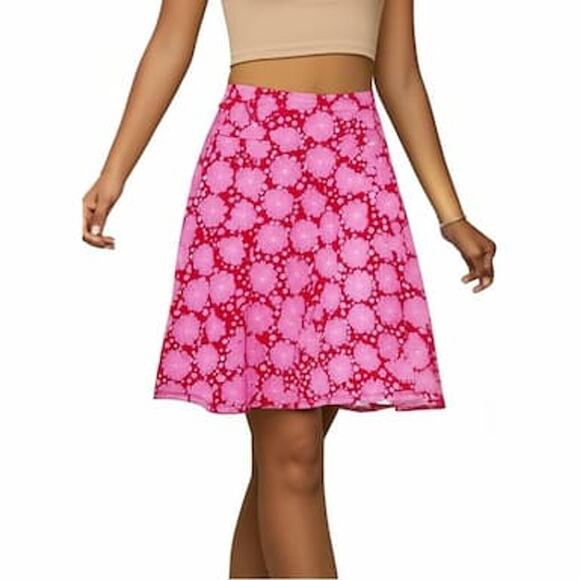 LuLaRoe Azure Womens Skirt Size Small Pink Floral - Picture 1 of 5